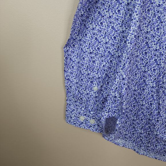 Duluth Trading Co. Wrinklefighter Button Up Shirt Small Purple Floral Size XS - Picture 5 of 9